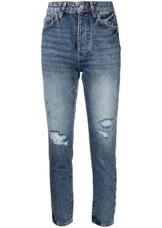 Armani Exchange high-rise distressed skinny jeans