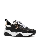 Armani Exchange logo-charm leather lace-up sneakers