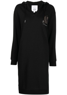 Armani Exchange logo-embellished hoodie dress