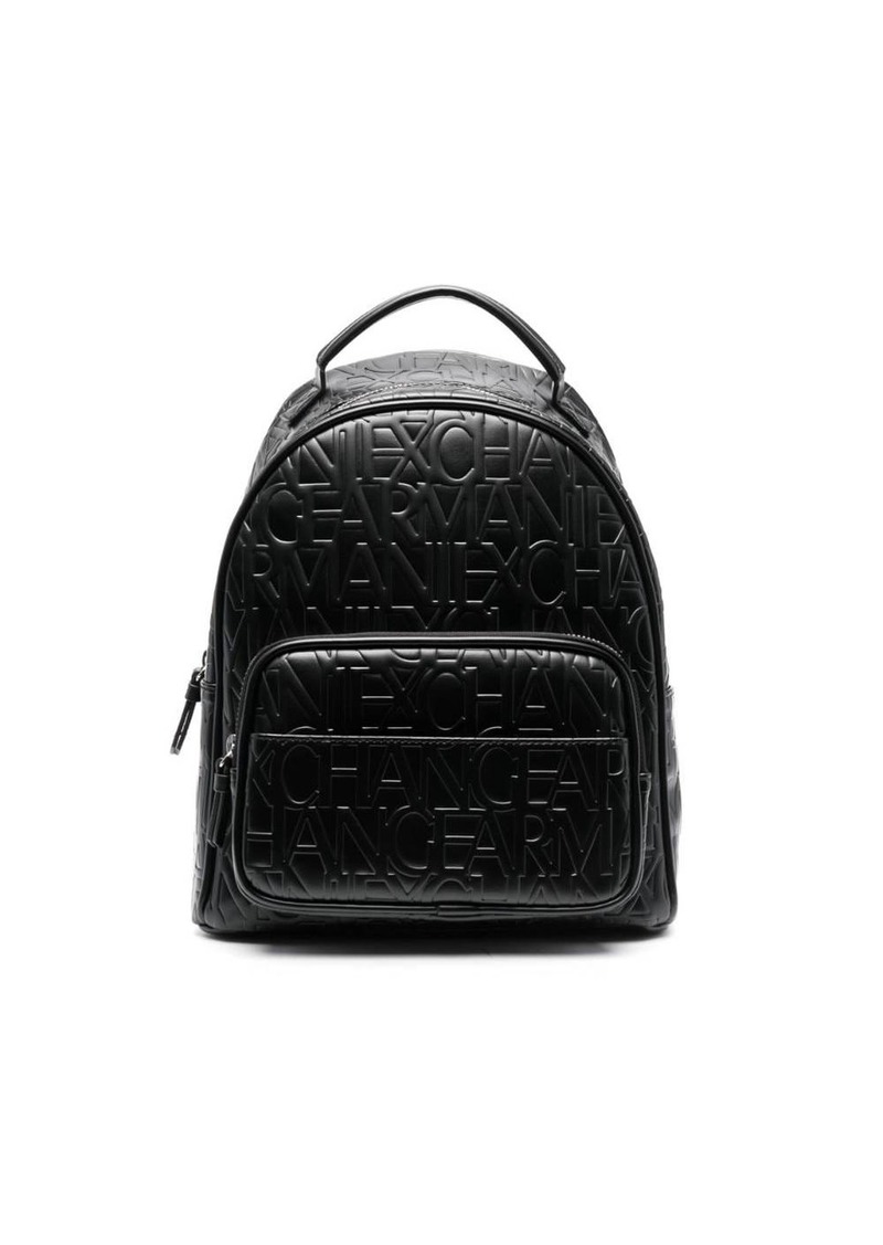 Armani Exchange logo-embossed faux-leather backpack
