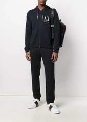 Armani Exchange logo-embroidered drawstring hoodie