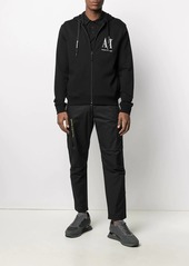 Armani Exchange logo-embroidered drawstring hoodie