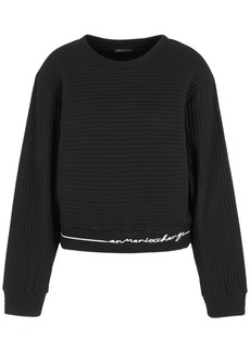 Armani Exchange logo-embroidered ribbed sweatshirt