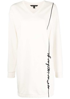 Armani Exchange logo-embroidered sweatshirt dress