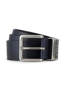 Armani Exchange logo-hardware leather belt
