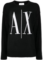 Armani Exchange logo intarsia-knit jumper