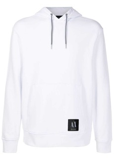 Armani Exchange logo-patch cotton hoodie