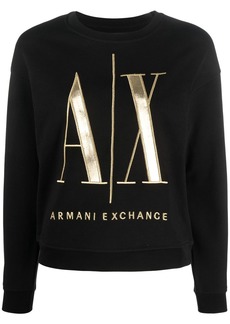 Armani Exchange logo-patch cotton sweatshirt