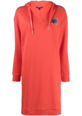 Armani Exchange logo-patch hoodie dress