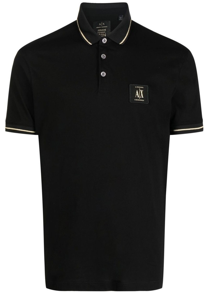 Armani Exchange logo-patch polo shirt