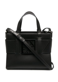 Armani Exchange logo plaque tote bag