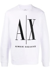 Armani Exchange logo print crew neck sweatshirt