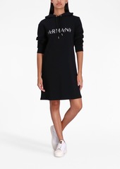 Armani Exchange logo-print hoodie dress