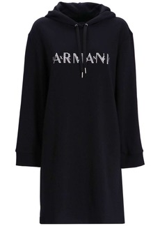 Armani Exchange logo-print hoodie dress