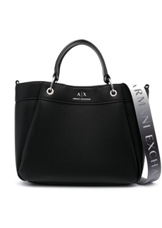 Armani Exchange logo-print leather tote