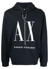 Armani Exchange logo-print long-sleeve hoodie