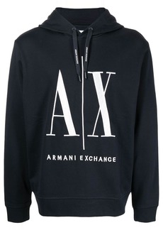Armani Exchange logo-print long-sleeve hoodie