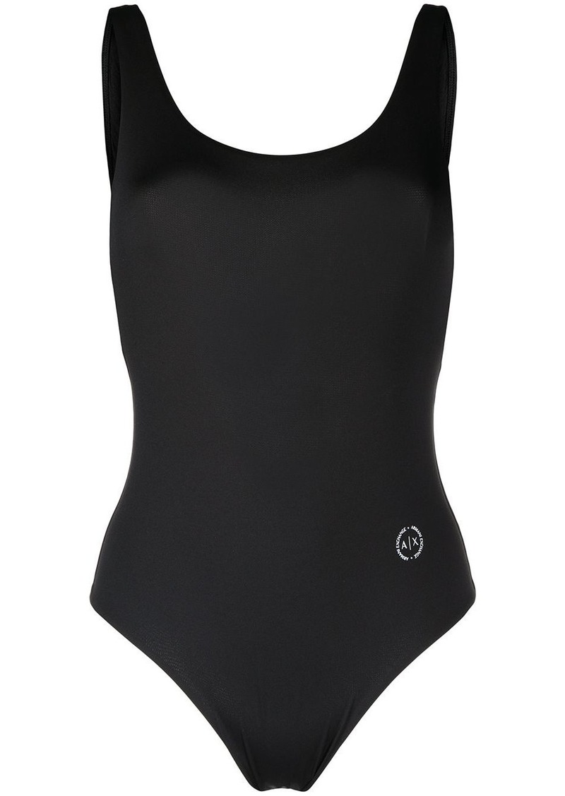 Armani Exchange logo-print one-piece swimsuit