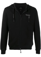 Armani Exchange logo-print zip-front hoodie