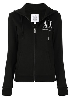 Armani Exchange logo-print zip-up hoodie