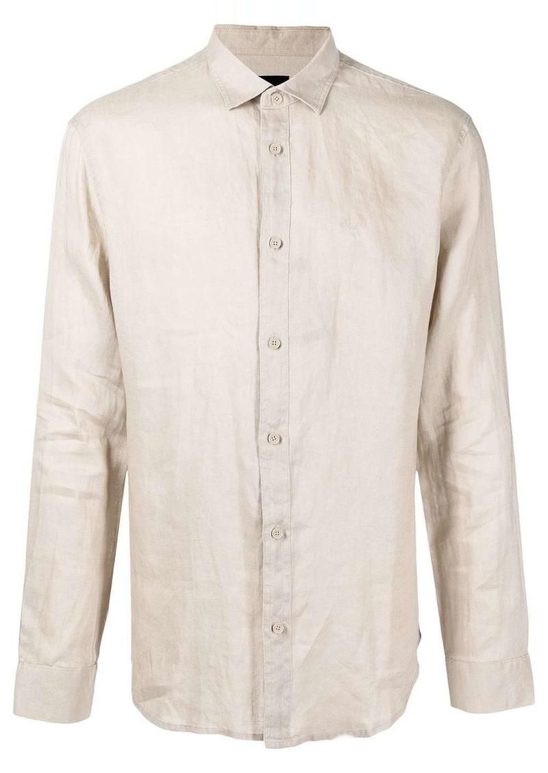 Armani Exchange long-sleeved linen shirt