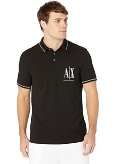 Armani Exchange Pique Polo with Embroidered AX Logo