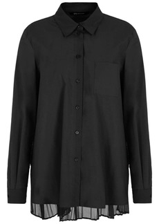 Armani Exchange pleated-panel long-sleeved shirt