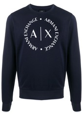 Armani Exchange printed logo crest sweatshirt