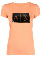 Armani Exchange sequin-embellished logo T-shirt