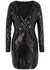 Armani Exchange sequin-embellished V-neck minidress