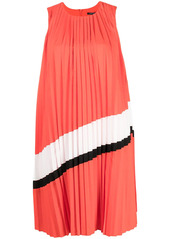 Armani Exchange stripe-detail pleated midi dress