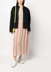 Armani Exchange stripe-pattern midi skirt