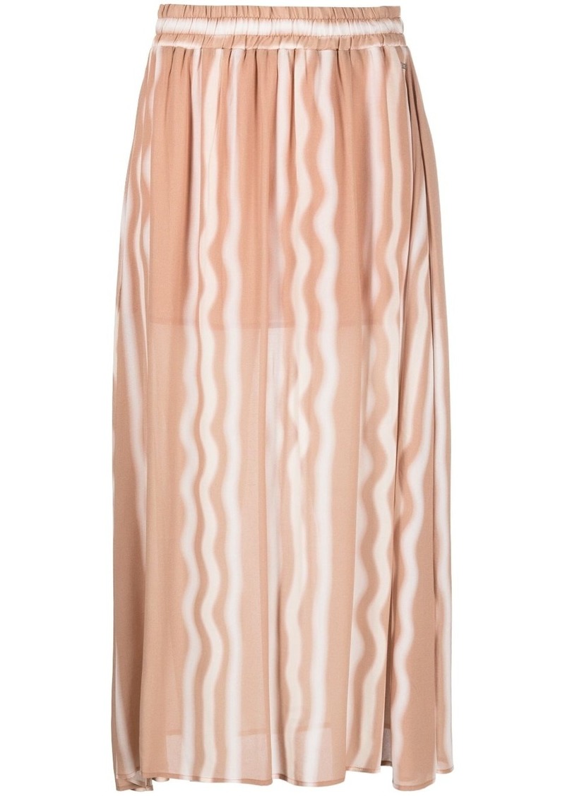 Armani Exchange stripe-pattern midi skirt