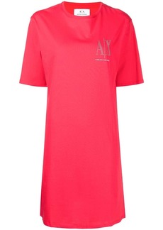 Armani Exchange studded-logo T-shirt dress