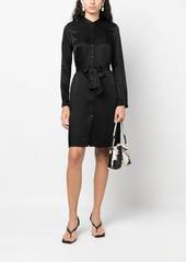 Armani Exchange tied-waist long-sleeve shirtdress