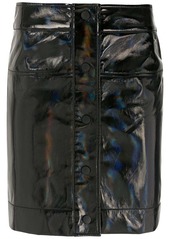 Armani Exchange wet-look mini skirt
