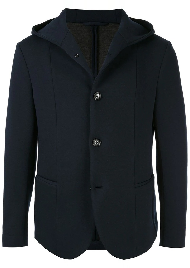 hooded blazer jacket