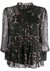Armani floaty camouflage-print blouse