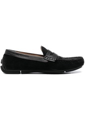 Armani flocked-logo driving loafers