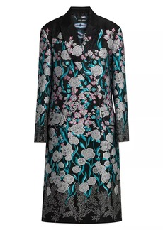 Armani Floral Embroidered Long Peacoat