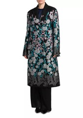 Armani Floral Embroidered Long Peacoat