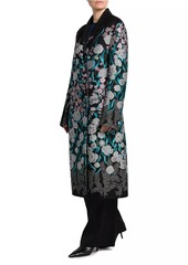 Armani Floral Embroidered Long Peacoat