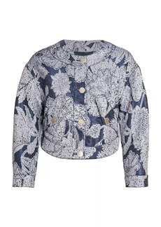 Armani Floral Jacquard Cropped Jacket