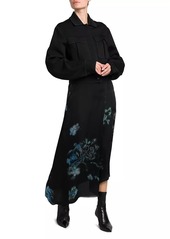 Armani Floral Silk Asymmetric Maxi Skirt