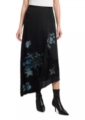 Armani Floral Silk Asymmetric Maxi Skirt