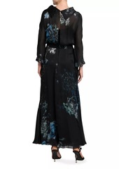 Armani Floral Silk Long-Sleeve Maxi Dress