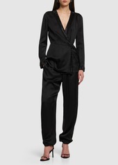 Armani Fluid Silk Satin Wide Pants