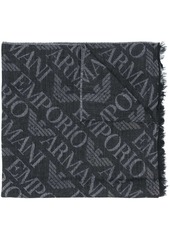 Armani frayed logo scarf