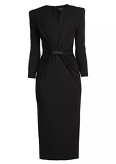 Armani Gathered Jersey Sheath Dress