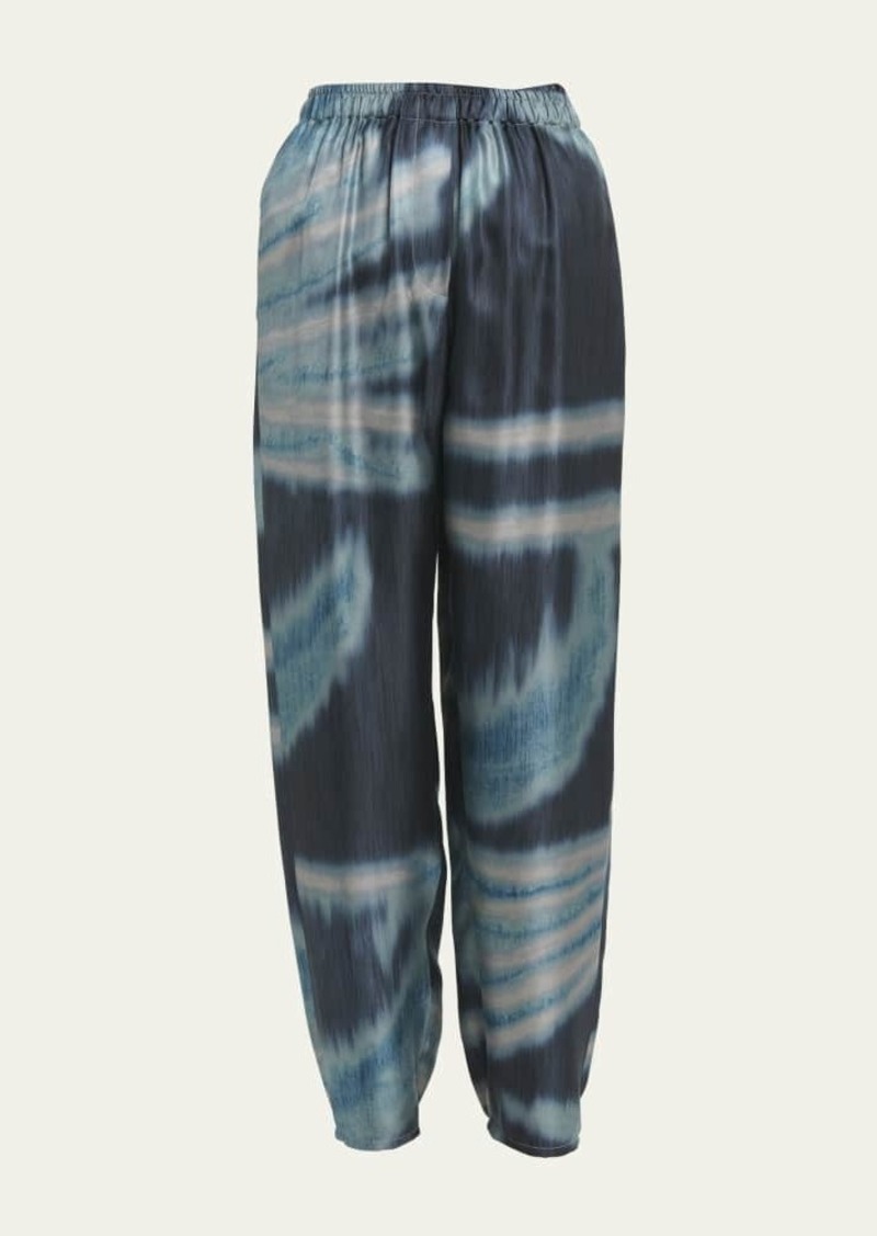 Giorgio Armani Abstract Print Silk Joggers